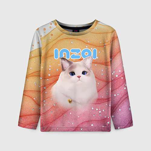 Детский лонгслив Inzoi кошечка на блестящем фоне / 3D-принт – фото 1