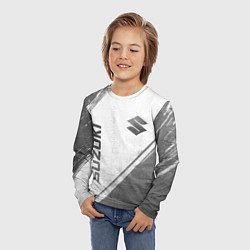 Лонгслив детский Suzuki - white gradient вертикально, цвет: 3D-принт — фото 2
