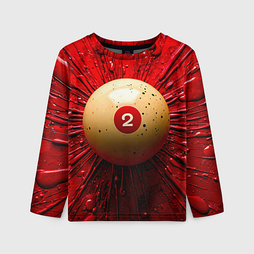 Детский лонгслив Бильярдный шар на красном / 3D-принт – фото 1