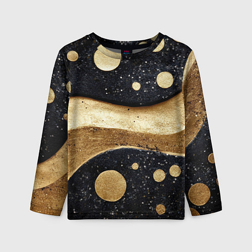 Детский лонгслив Золотая объемная абстракция - текстура / 3D-принт – фото 1