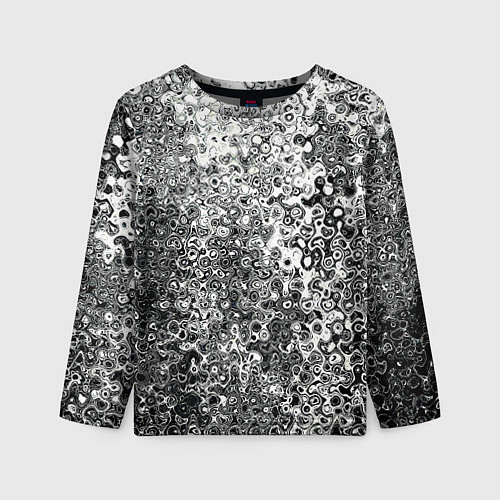 Детский лонгслив Чёрно-белый абстрактная текстура / 3D-принт – фото 1