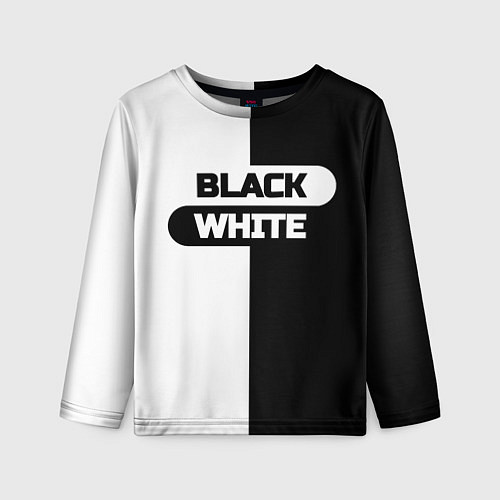 Детский лонгслив Black white пополам / 3D-принт – фото 1