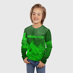 Лонгслив детский Jaguar - green gradient посередине, цвет: 3D-принт — фото 2