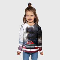 Лонгслив детский Камень для кёрлинга в черном дыму, цвет: 3D-принт — фото 2