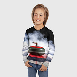 Лонгслив детский Кёрлинг и белый дым, цвет: 3D-принт — фото 2