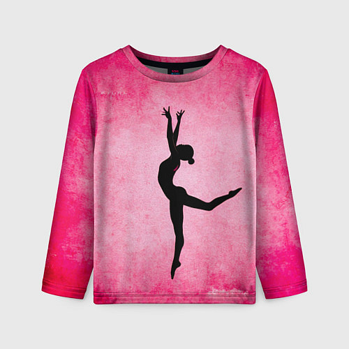 Детский лонгслив Спортивная гимнастика на розовом / 3D-принт – фото 1