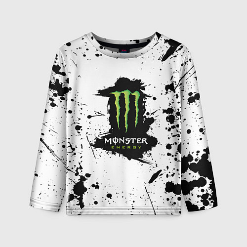 Детский лонгслив Monster energy брызги красок / 3D-принт – фото 1