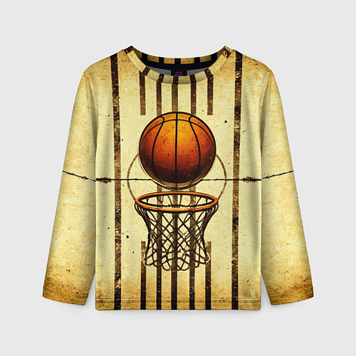Детский лонгслив Кольцо с баскетбольным мячом / 3D-принт – фото 1
