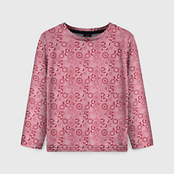 Детский лонгслив Красно белый деревенский узор ретро