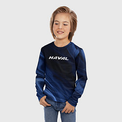Лонгслив детский Haval тёмно-синий, цвет: 3D-принт — фото 2