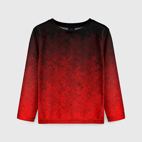 Детский лонгслив Чёрно-красный текстурный градиент / 3D-принт – фото 1