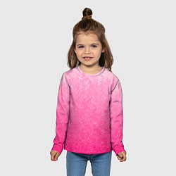 Лонгслив детский Розовый градиент с узором, цвет: 3D-принт — фото 2