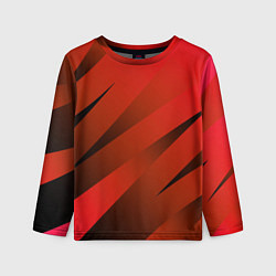 Детский лонгслив Красно-коричневый абстрактные полосы