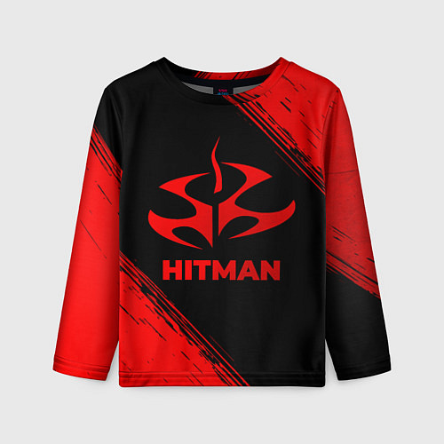 Детский лонгслив Hitman - red gradient / 3D-принт – фото 1