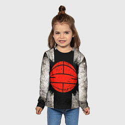 Лонгслив детский Стритбольный мяч в чб, цвет: 3D-принт — фото 2