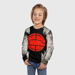 Лонгслив детский Стритбольный мяч в чб, цвет: 3D-принт — фото 2