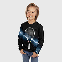 Лонгслив детский Теннисная ракетка и молния, цвет: 3D-принт — фото 2