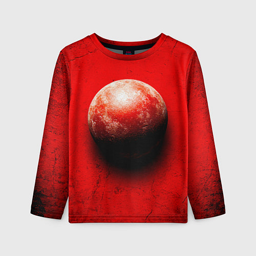 Детский лонгслив Ядро для талкания красного цвета / 3D-принт – фото 1