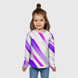 Лонгслив детский Color white pink, цвет: 3D-принт — фото 2