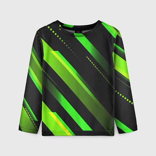 Детский лонгслив Color black green / 3D-принт – фото 1