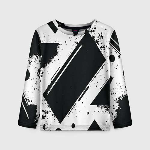 Детский лонгслив Color black white / 3D-принт – фото 1