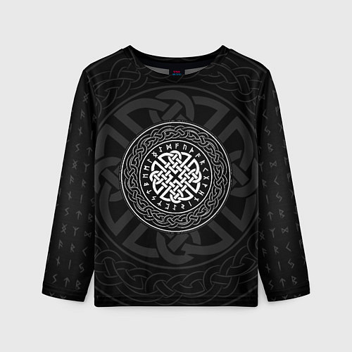 Детский лонгслив Оберег в узоре и руны / 3D-принт – фото 1