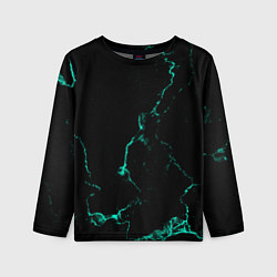 Детский лонгслив Color black turquoise
