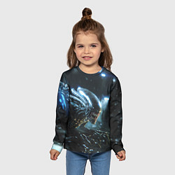 Лонгслив детский Чужой космос, цвет: 3D-принт — фото 2