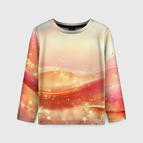 Детский лонгслив Оранжевые пески - абстракция / 3D-принт – фото 1