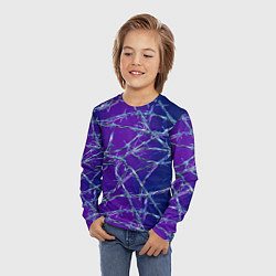 Лонгслив детский Проволока на сине-фиолетовом фоне - абстрактная те, цвет: 3D-принт — фото 2