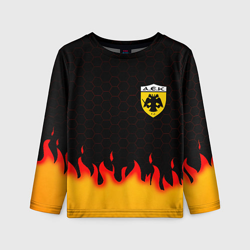Детский лонгслив AEK fire hexagon / 3D-принт – фото 1