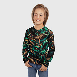 Лонгслив детский Японские драконы ирезуми, цвет: 3D-принт — фото 2