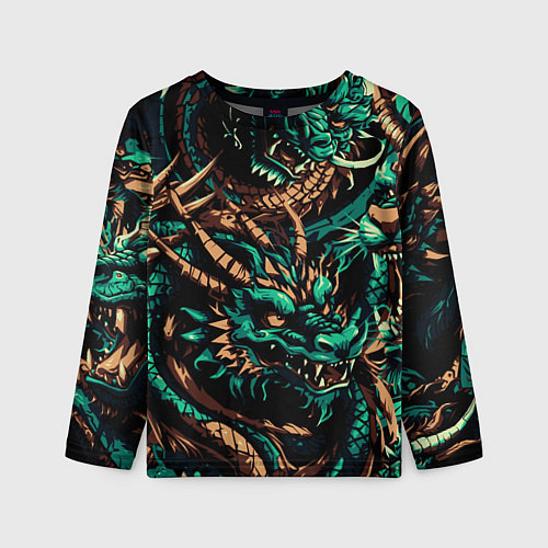Детский лонгслив Японские драконы ирезуми / 3D-принт – фото 1