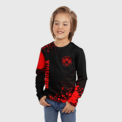 Лонгслив детский Borussia - red gradient вертикально, цвет: 3D-принт — фото 2