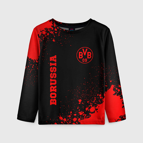 Детский лонгслив Borussia - red gradient вертикально / 3D-принт – фото 1