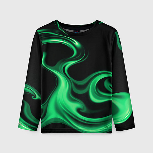 Детский лонгслив Color green smoke / 3D-принт – фото 1