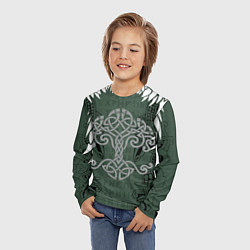 Лонгслив детский Древние руны и древо жизни с крыльями, цвет: 3D-принт — фото 2