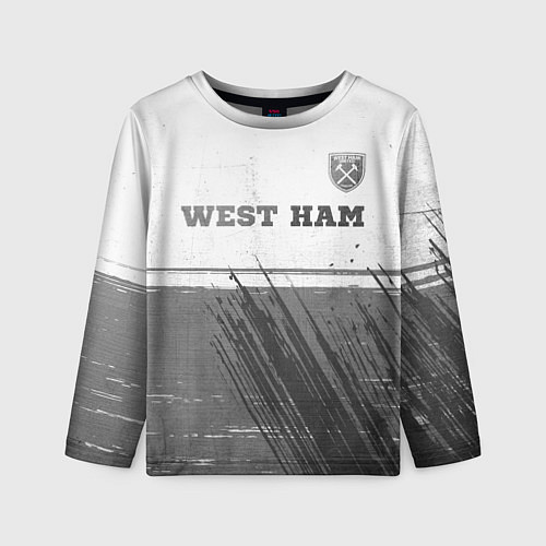 Детский лонгслив West Ham - white gradient посередине / 3D-принт – фото 1