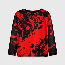 Лонгслив детский Чёрно-красный абстрактный, цвет: 3D-принт