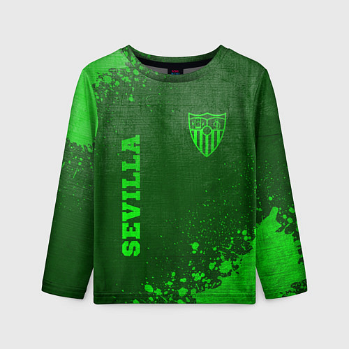 Детский лонгслив Sevilla - green gradient вертикально / 3D-принт – фото 1