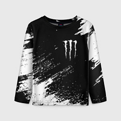 Лонгслив детский Monster energy белые краски, цвет: 3D-принт