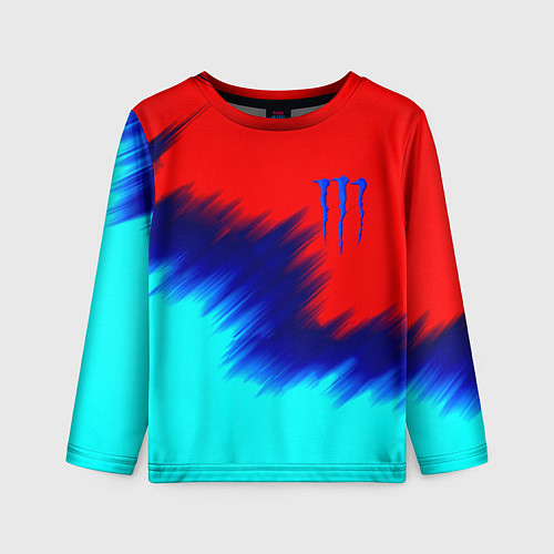 Детский лонгслив Monster energy краски штрихи / 3D-принт – фото 1