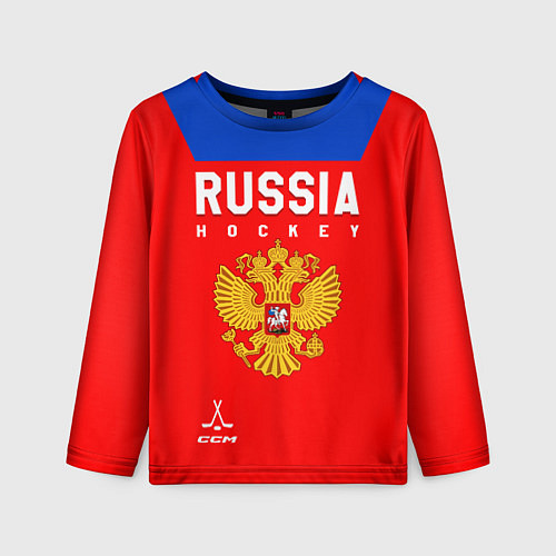 Детский лонгслив Сборная России по Хоккею / 3D-принт – фото 1