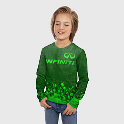 Лонгслив детский Infiniti - green gradient посередине, цвет: 3D-принт — фото 2