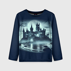 Детский лонгслив Готический замок у пруда