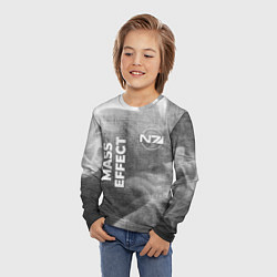 Лонгслив детский Mass Effect - grey gradient вертикально, цвет: 3D-принт — фото 2