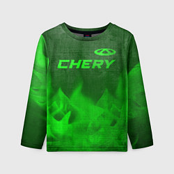 Детский лонгслив Chery - green gradient посередине