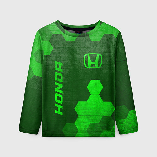 Детский лонгслив Honda - green gradient вертикально / 3D-принт – фото 1