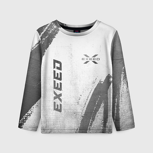 Детский лонгслив Exeed - white gradient вертикально / 3D-принт – фото 1