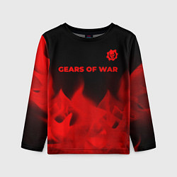 Детский лонгслив Gears of War - red gradient посередине